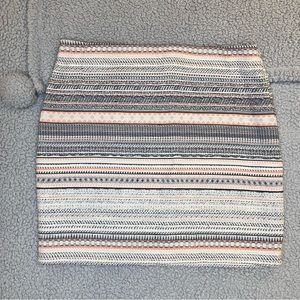 Katherine Barclay Tweed Blue and Peach Mini Pencil Skirt